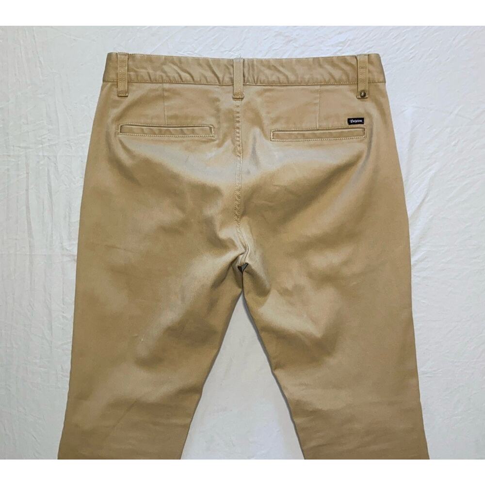 Brixton Flat Front Standard Fit Chino 'Reserve Pant' . Beige, Men's 33X31. - Picture 9 of 10